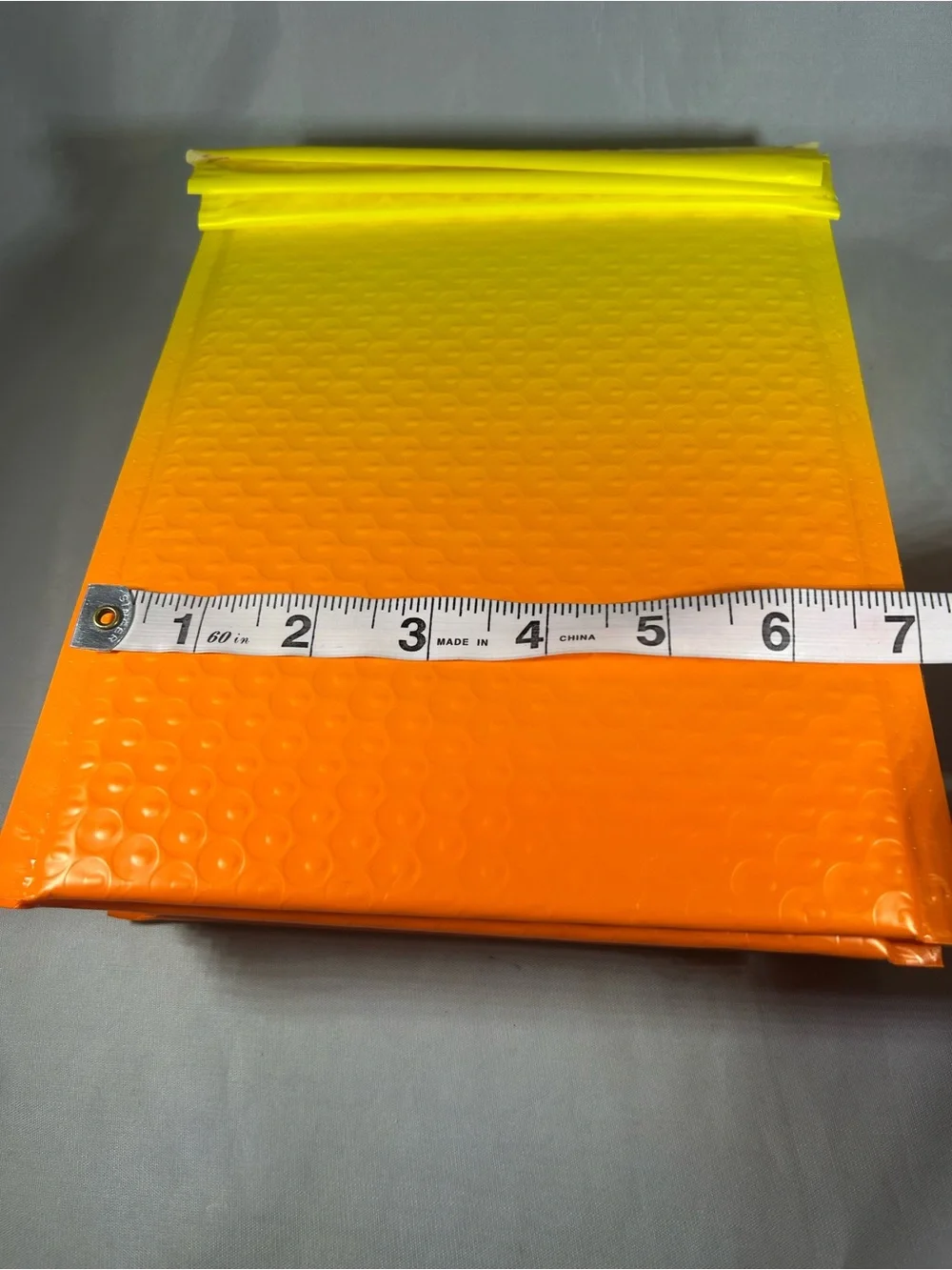 10 Neon Yellow to Orange Ombre Padded Mailers - Vibrant Shipping Envelopes